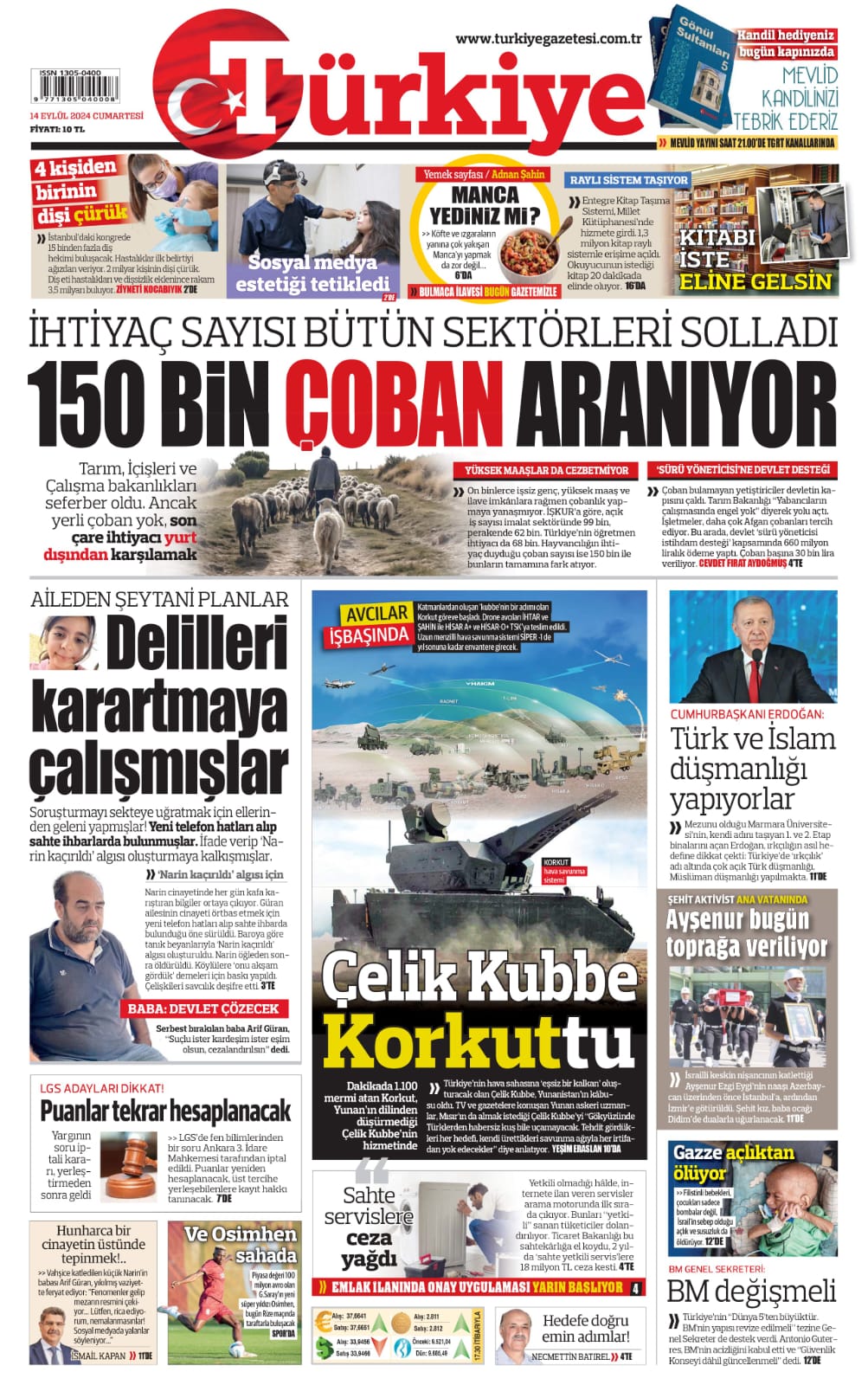 TRKYE GAZETES: HTYA BTN SEKTRLER ATI, 150 BN OBAN LAZIM