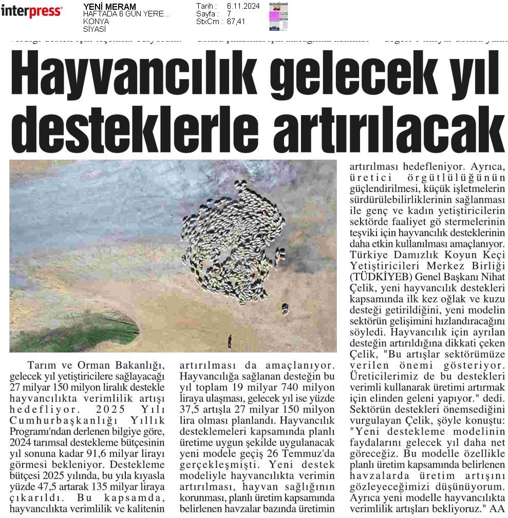 HAYVANCILIKTA VERMLLK GELECEK YIL DESTEKLERLE ARTIRILACAK