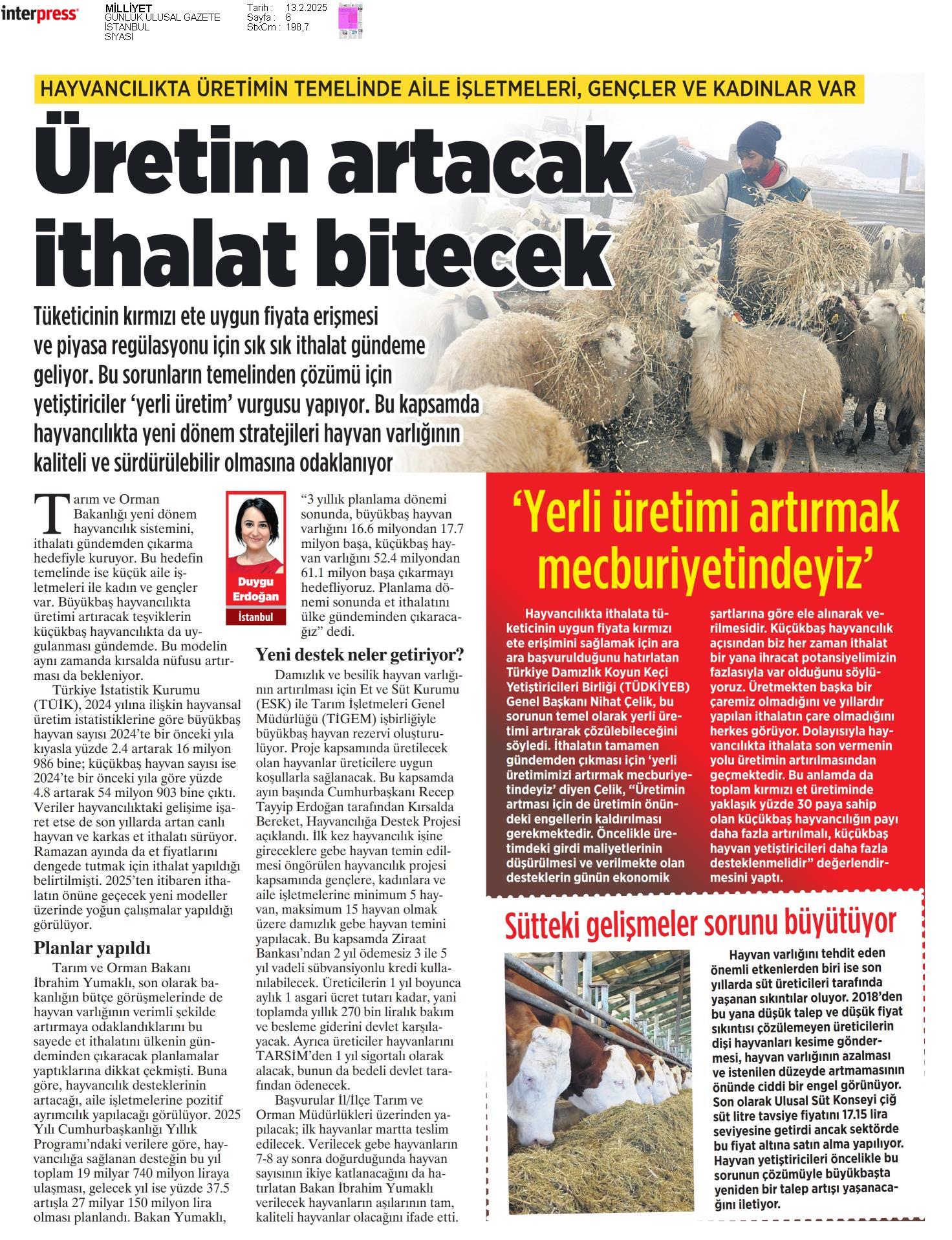 MLLYET GAZETES ELK YERL RETM ARTIRMAK MECBURYETNDEYZ 