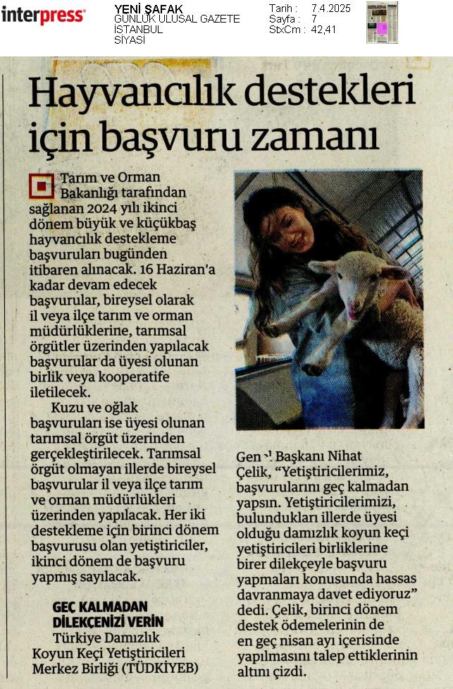 KNC DNEM BYK KKBA HAYVANCILIK DESTEKLEME BAVURULARI BALADI